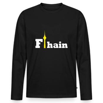 F-Hain East Berlin - Men's Premium Organic Long Sleeve Shirt - black - Front - Nico (187cm)
