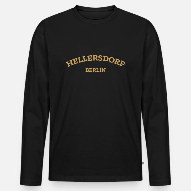 Berlin - Hellersdorf - Berlinerin - Berliner Bär - Männer Premium Bio Langarmshirt - Schwarz