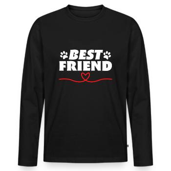 Best Friend - Männer Premium Bio Langarmshirt - Schwarz - Vorne - Nico (187cm)