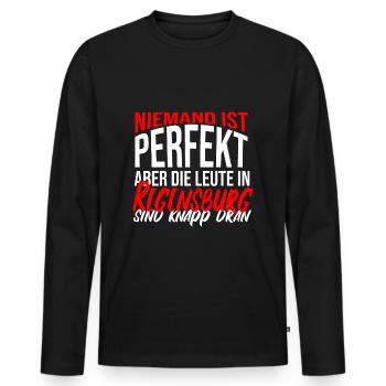 Regensburg Meine Stadt Bayern Regensburger - Männer Premium Bio Langarmshirt - Schwarz - Vorne - Nico (187cm)