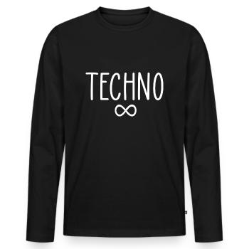 Techno forever - Men's Premium Organic Long Sleeve Shirt - black - Front - Nico (187cm)