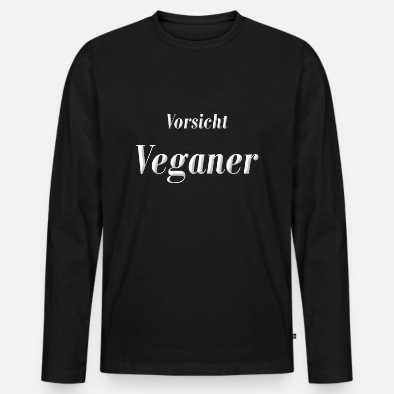 Veganer - Männer Premium Bio Langarmshirt - Schwarz