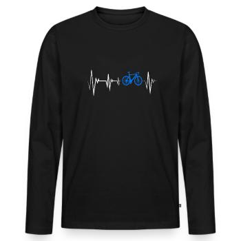 Bicycle Heartbeat Bike - Men's Premium Organic Long Sleeve Shirt - black - Front - Nico (187cm)