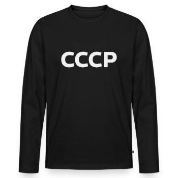 URSS СССР - T-shirt manches longues Premium bio Homme - noir - Devant - Nico (187cm)