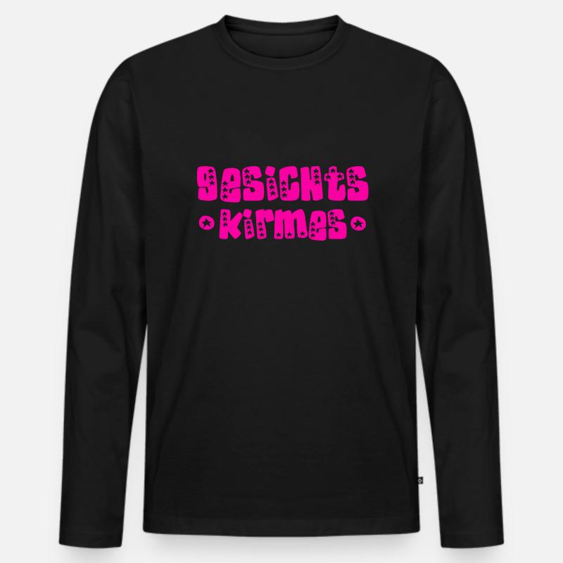 Gesichts Kirmes - Männer Premium Bio Langarmshirt - Schwarz