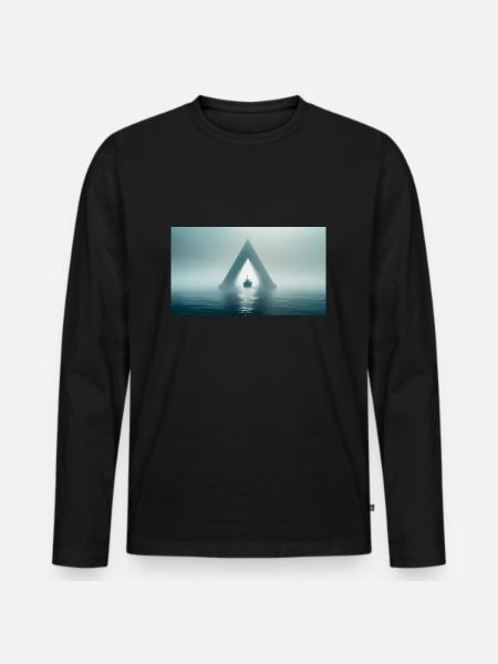 creepy mythical places – Bermuda Triangle - Men's Premium Organic Long Sleeve Shirt - black