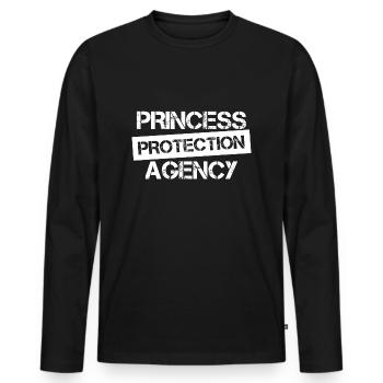 Pères et filles de l’Agence de Protection des Princesses - T-shirt manches longues Premium bio Homme - noir - Devant - Nico (187cm)