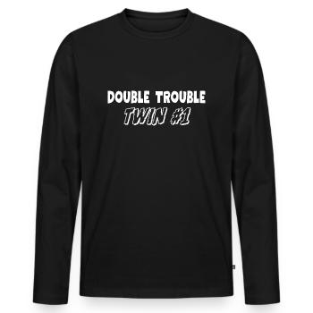 Double Trouble Twins - Men's Premium Organic Long Sleeve Shirt - black - Front - Nico (187cm)