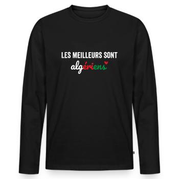 The best are Algerians - Men's Premium Organic Long Sleeve Shirt - black - Front - Nico (187cm)