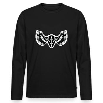 The Mystical Winged Ancient Shield - Men's Premium Organic Long Sleeve Shirt - black - Front - Nico (187cm)