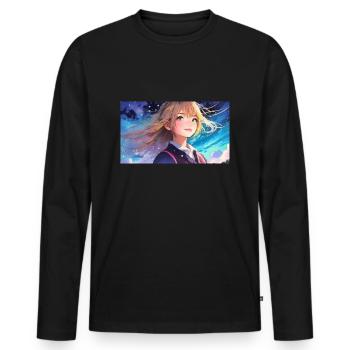 SWS FILLE - T-shirt manches longues Premium bio Homme - noir - Devant - Nico (187cm)