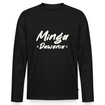 Minga Spruch wohne in münchen - Männer Premium Bio Langarmshirt - Schwarz - Vorne - Nico (187cm)