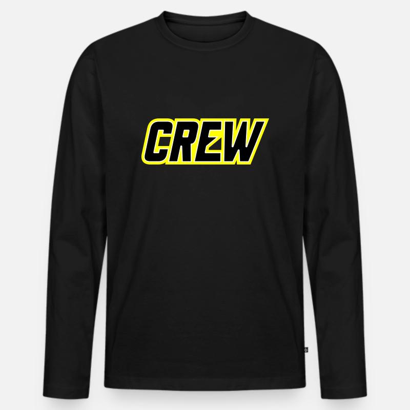 Crew - Männer Premium Bio Langarmshirt - Schwarz