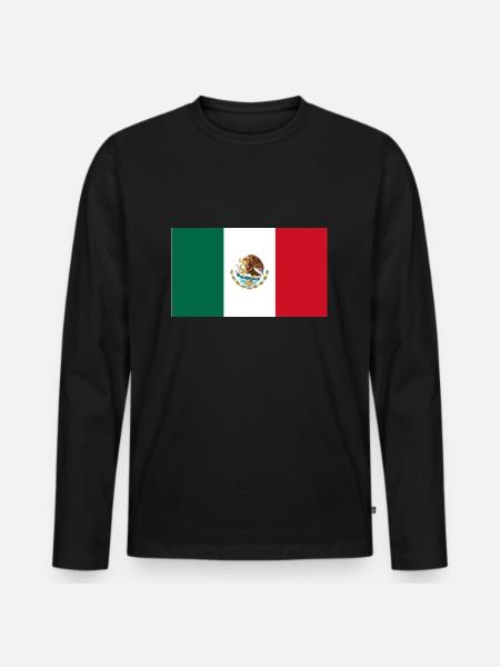 Mexiko, Fahne, Flagge, Mexico - Männer Premium Bio Langarmshirt - Schwarz