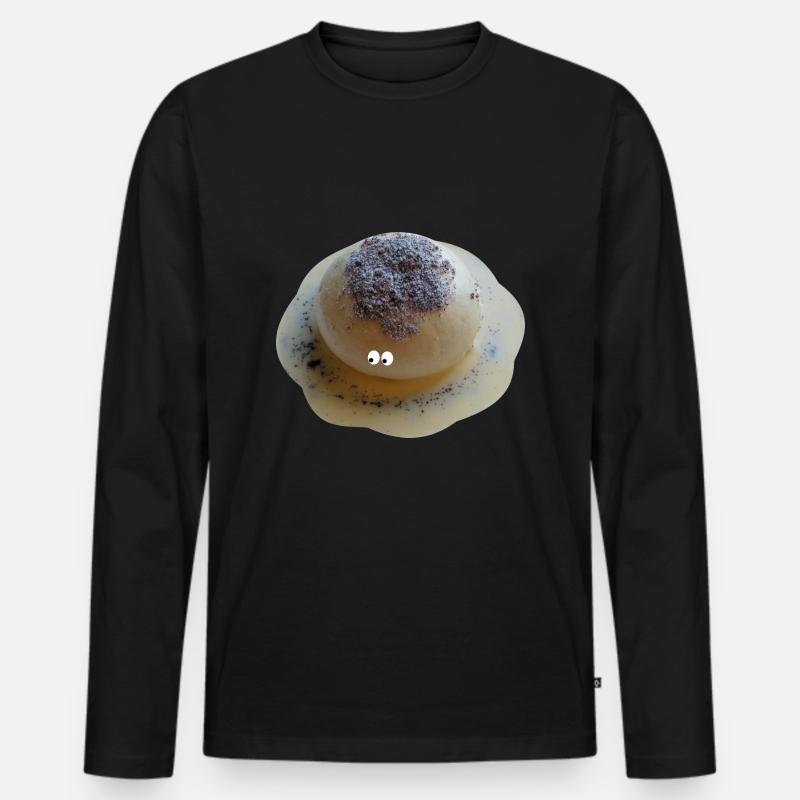 Germknödel mit Augen - Männer Premium Bio Langarmshirt - Schwarz