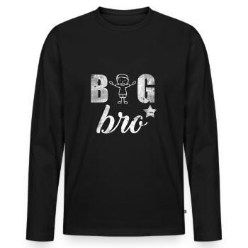 Big Brother Big Bro Gift sibling kids - Men's Premium Organic Long Sleeve Shirt - black - Front - Nico (187cm)