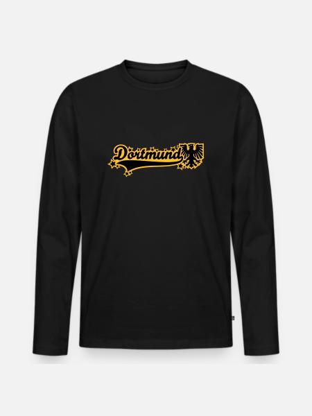 Dortmund lettering 01 - Men's Premium Organic Long Sleeve Shirt - black