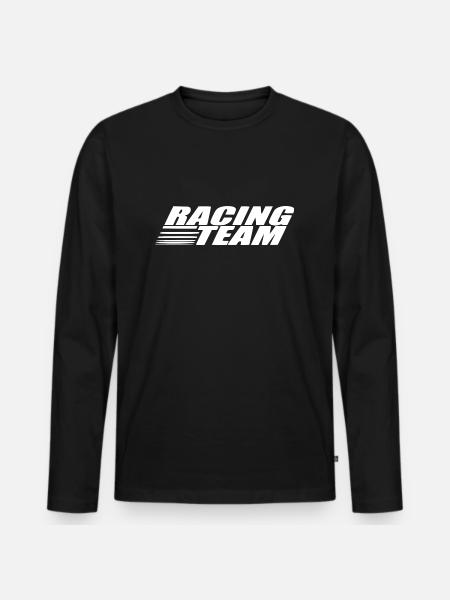 Racing Team white - Men's Premium Organic Long Sleeve Shirt - black