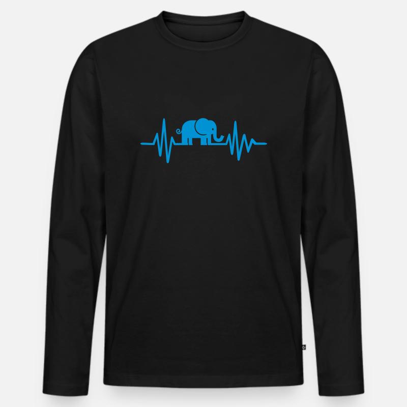 Elefant - Männer Premium Bio Langarmshirt - Schwarz