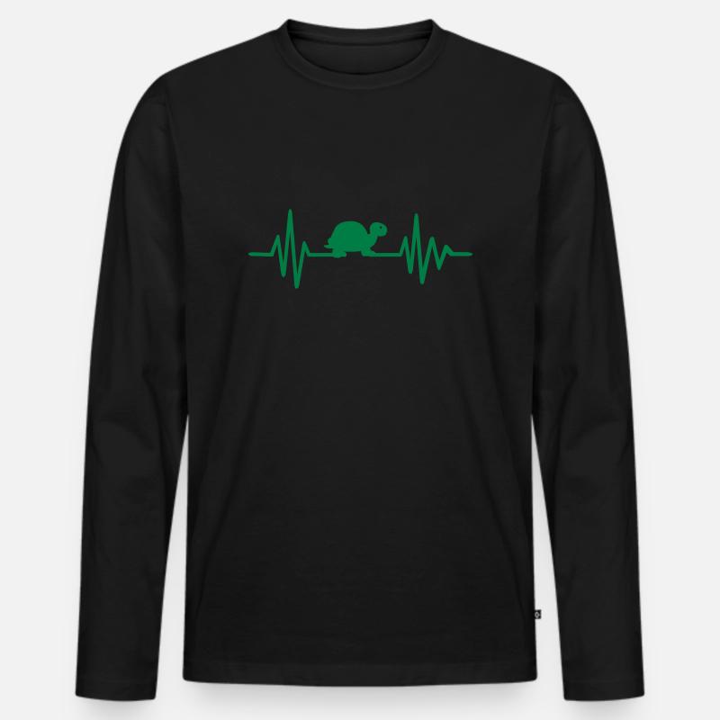 Schildkröte - Männer Premium Bio Langarmshirt - Schwarz