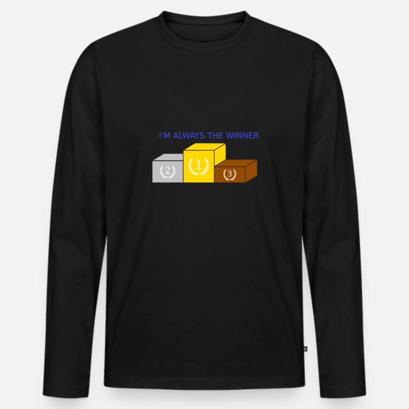 Gewinner - Männer Premium Bio Langarmshirt - Schwarz