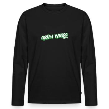 Grün Weiss 1899 - Männer Premium Bio Langarmshirt - Schwarz - Vorne - Nico (187cm)