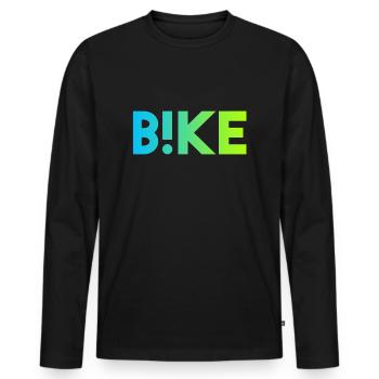 Bike B! KE Mountain Bike BMX Downhill Bike Bicycle - Men's Premium Organic Long Sleeve Shirt - black - Front - Nico (187cm)