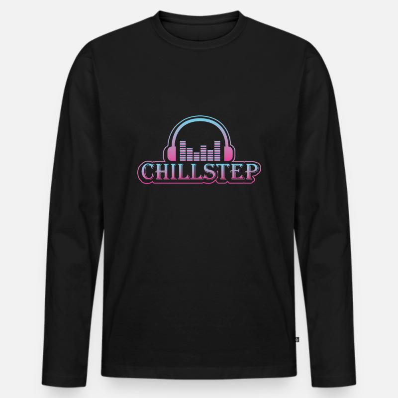 Chillstep Musik - Männer Premium Bio Langarmshirt - Schwarz