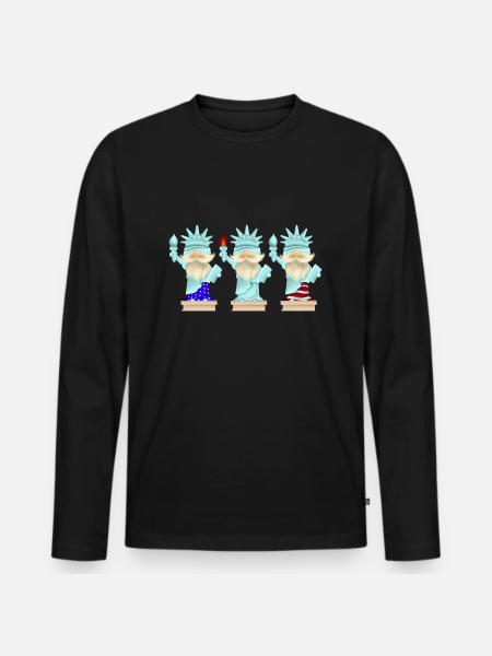 Gnomes Of Liberty - Men's Premium Organic Long Sleeve Shirt - black