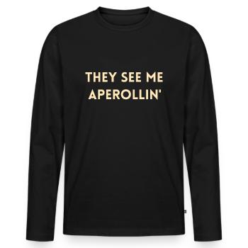 Cocktail lover Aperitif - Men's Premium Organic Long Sleeve Shirt - black - Front - Nico (187cm)