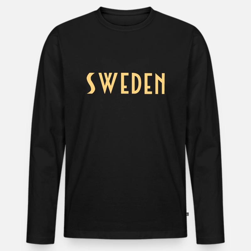 Schweden - Männer Premium Bio Langarmshirt - Schwarz