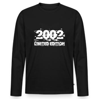 20 years birthday born in 2002 - Men's Premium Organic Long Sleeve Shirt - black - Front - Nico (187cm)