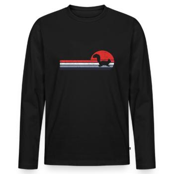 Écureuil Écureuil Rétro Vintage Forêt Nature - T-shirt manches longues Premium bio Homme - noir - Devant - Nico (187cm)