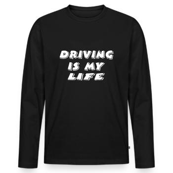 Auto - Männer Premium Bio Langarmshirt - Schwarz - Vorne - Nico (187cm)