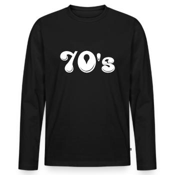 70s | Seventies | Decade | Symbol - Men's Premium Organic Long Sleeve Shirt - black - Front - Nico (187cm)