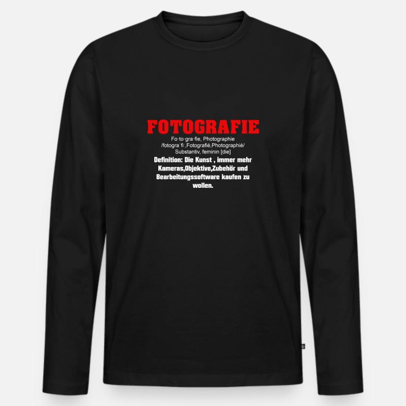 Fotografie - Männer Premium Bio Langarmshirt - Schwarz
