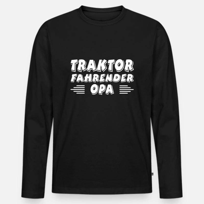 Traktor - Männer Premium Bio Langarmshirt - Schwarz