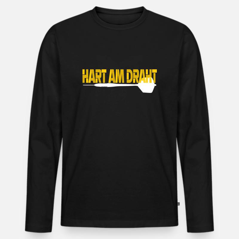 Dart hart am Draht - Männer Premium Bio Langarmshirt - Schwarz