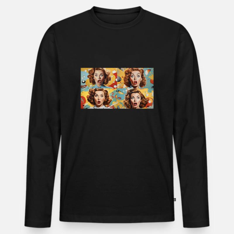 Bionic Women Pop Art - Männer Premium Bio Langarmshirt - Schwarz