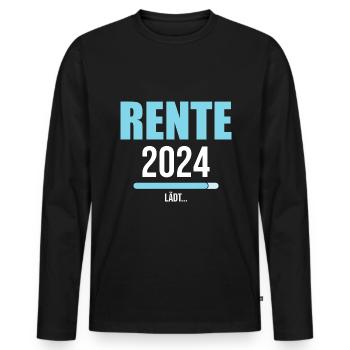 Rentner 2024 Ruhestand 2024 Der Countdown läuft - Männer Premium Bio Langarmshirt - Schwarz - Vorne - Nico (187cm)