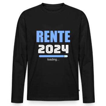 Rentner 2024 Ruhestand 2024 Der Countdown läuft - Männer Premium Bio Langarmshirt - Schwarz - Vorne - Nico (187cm)
