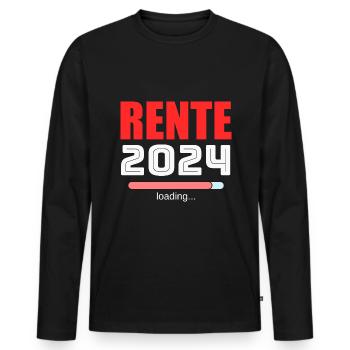 Rentner 2024 Ruhestand 2024 Der Countdown läuft - Männer Premium Bio Langarmshirt - Schwarz - Vorne - Nico (187cm)