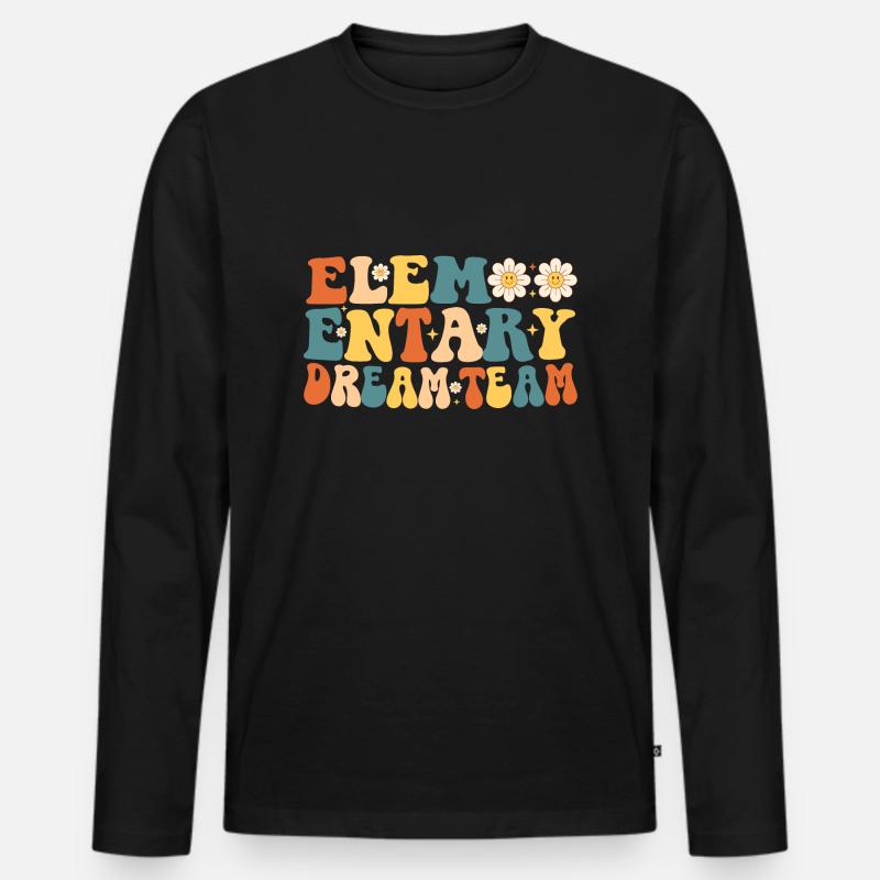 Elementares Dreamteam - Männer Premium Bio Langarmshirt - Schwarz