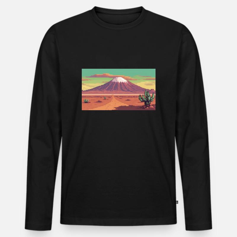 Atacama-Wüste, Chile - Pixel Art - Männer Premium Bio Langarmshirt - Schwarz