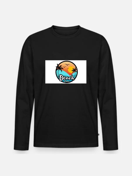 Beach - Männer Premium Bio Langarmshirt - Schwarz