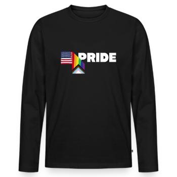 Proud Ally and Proud Patriot - LGBT Gay Lesbian - Men's Premium Organic Long Sleeve Shirt - black - Front - Nico (187cm)