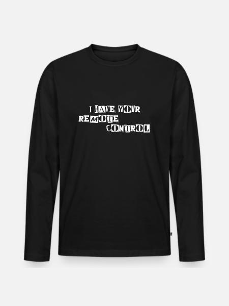 Remote Control TV Night Ransom Note - Männer Premium Bio Langarmshirt - Schwarz