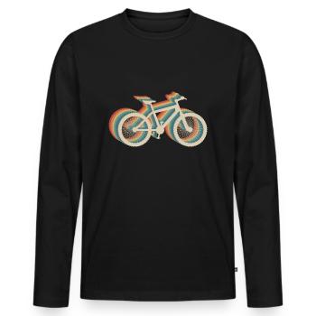 Vélo Vintage VTT Rétro - T-shirt manches longues Premium bio Homme - noir - Devant - Nico (187cm)