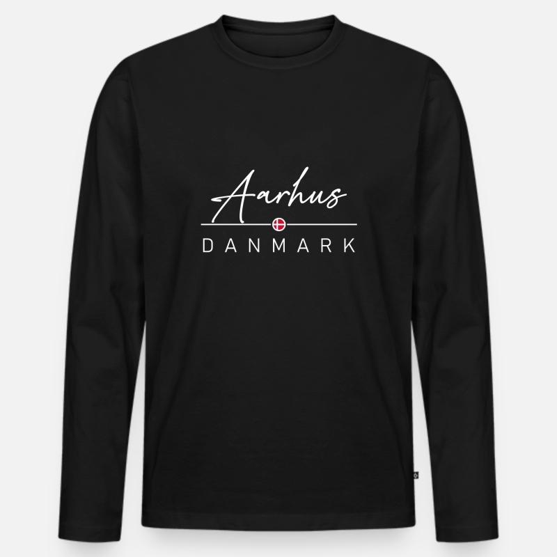 Dänemark - Aarhus - Danmark - Denmark - Männer Premium Bio Langarmshirt - Schwarz