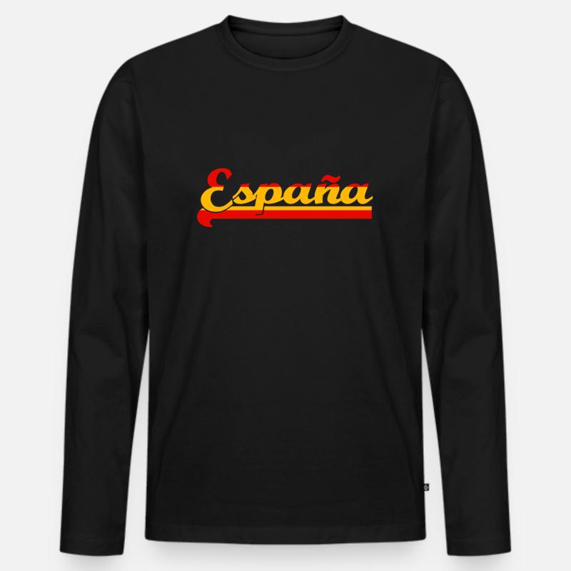 espana - Männer Premium Bio Langarmshirt - Schwarz